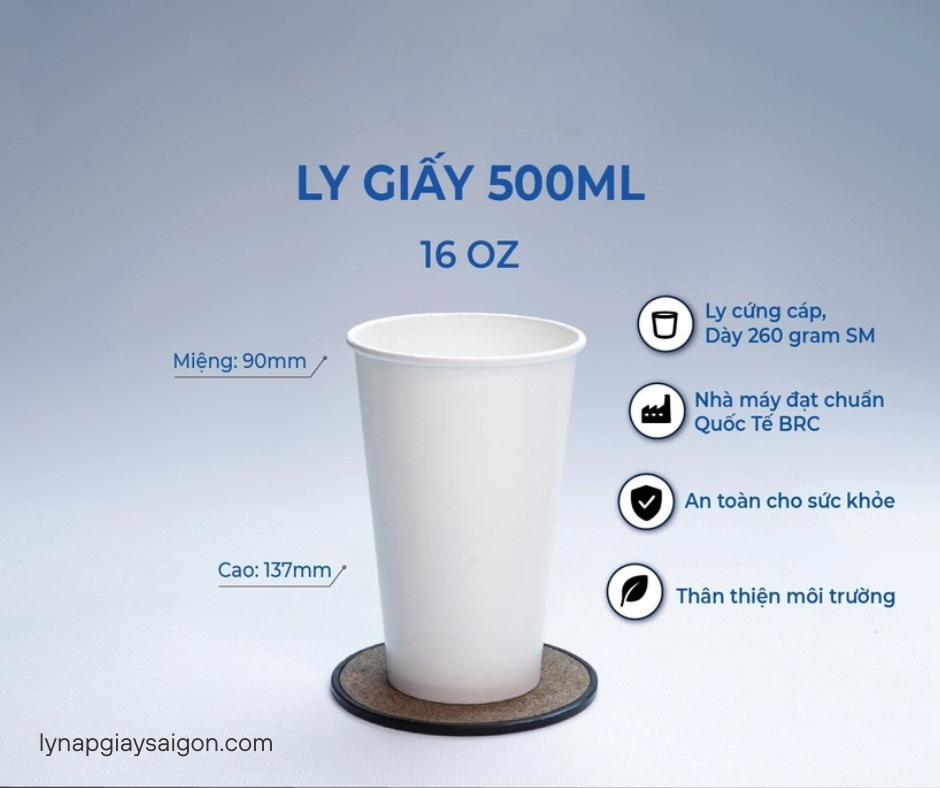 ly giấy 16oz in logo