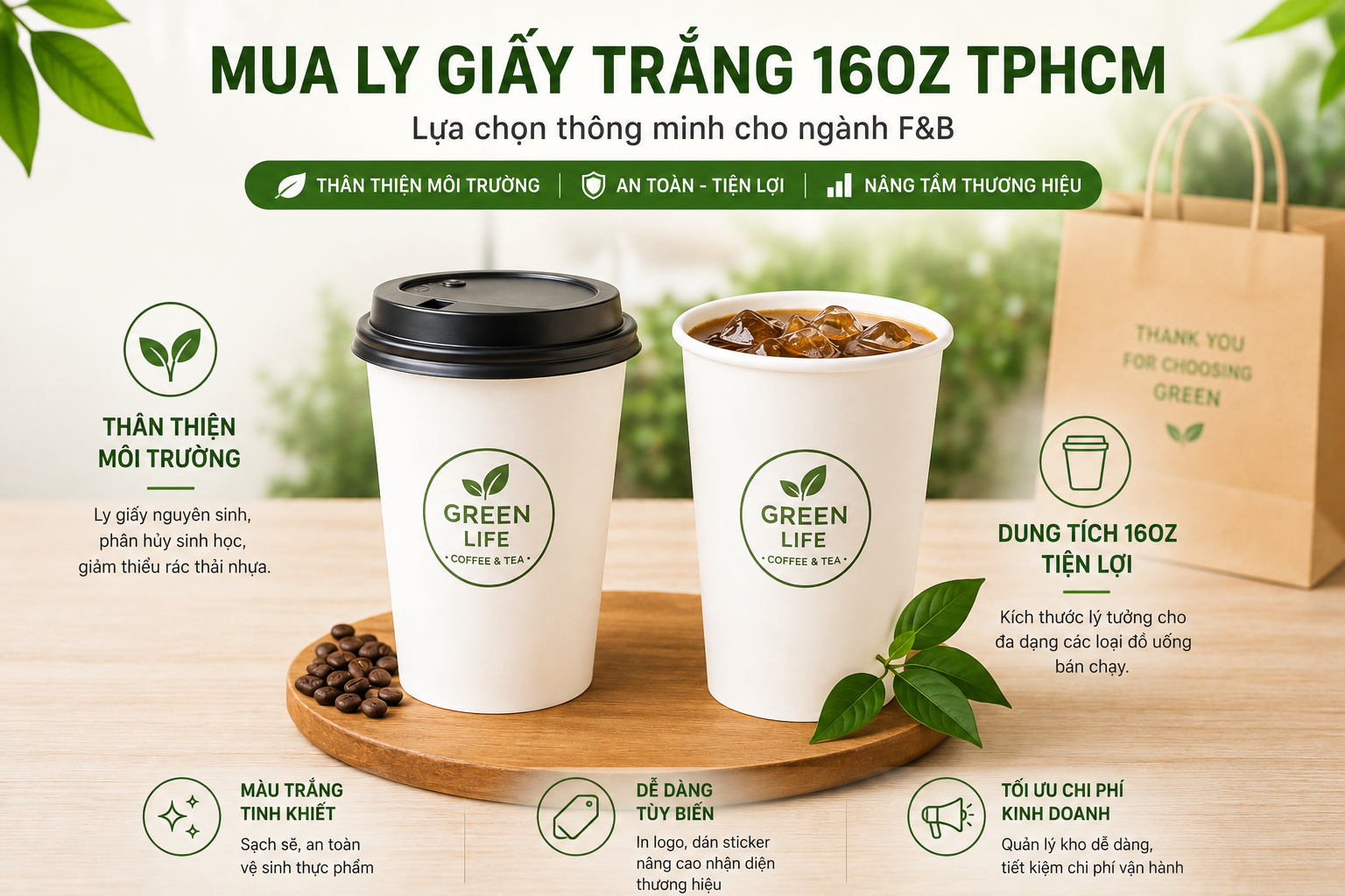 Mua Ly Giấy Trắng 16oz TPHCM