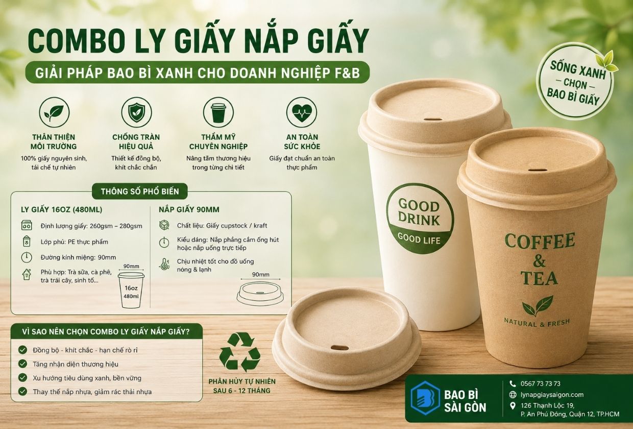 combo ly giấy nắp giấy