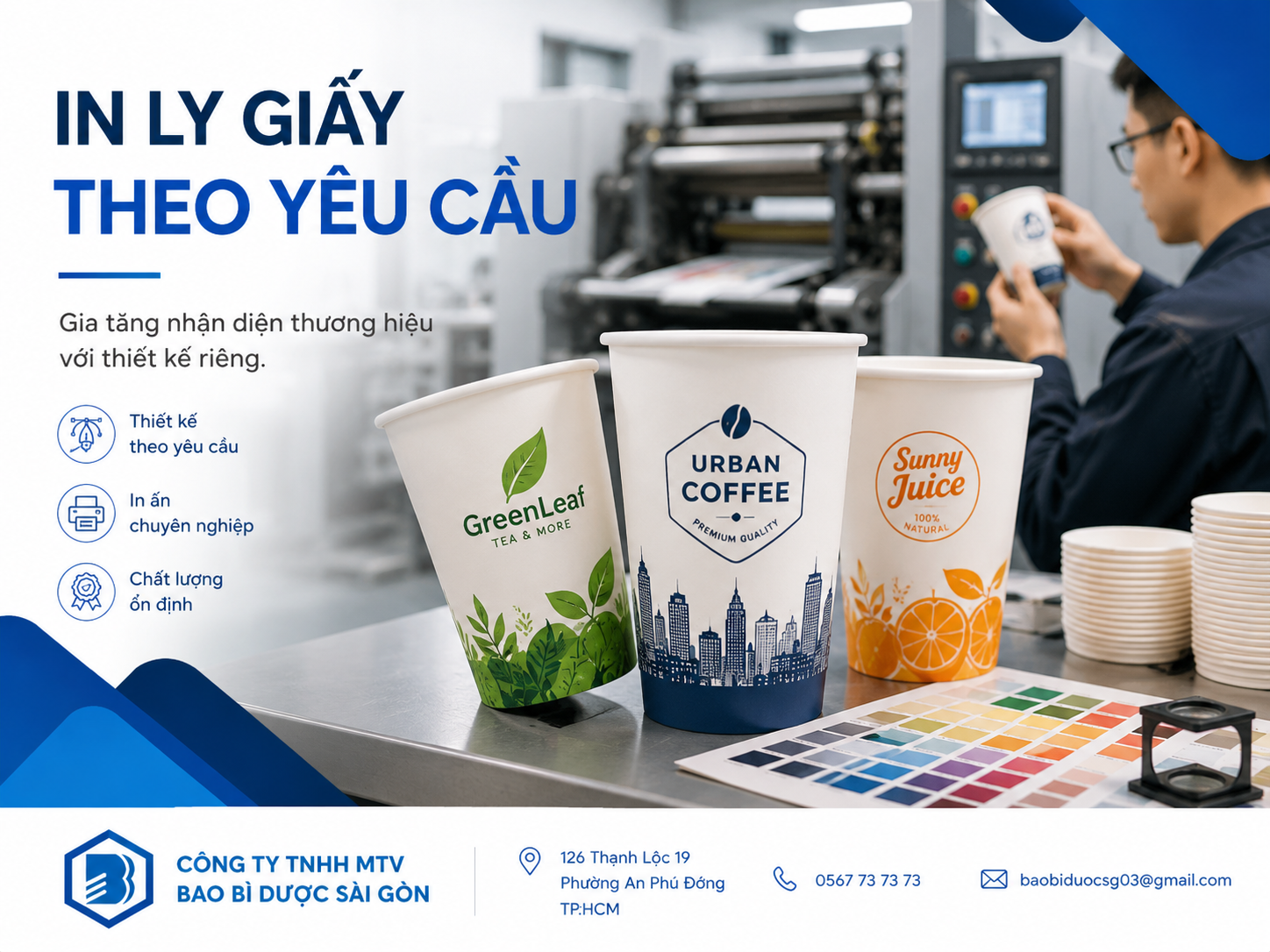 chọn ly giấy in logo