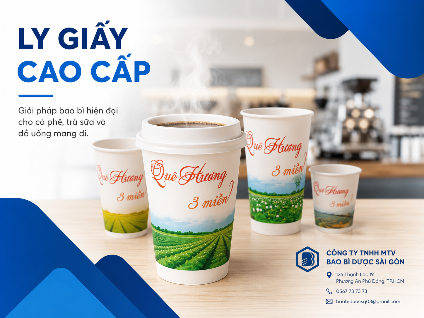 Ly giấy tại TP.HCM: Chủ quán cà phê mới mở nên bắt đầu từ đâu? 1 Mẫu ly giấy tại TP.HCM chất lượng cao in logo cho quán cà phê